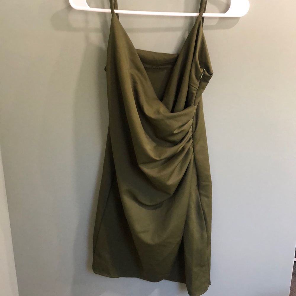 Wrap style green dress